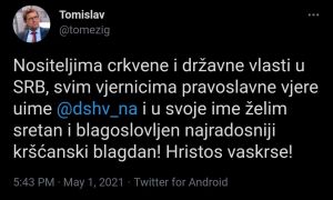 Predsjednik DSHV-a Tomislav Žigmanov čestitao je Uskrs pravoslavnim vjernicima!