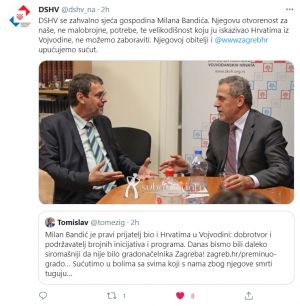 Preminuo je Milan Bandić, dobrotvor Hrvata u Vojvodini